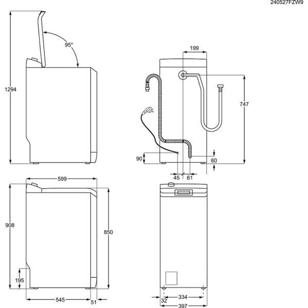 Lave linge top ELECTROLUX EW8T3653BA