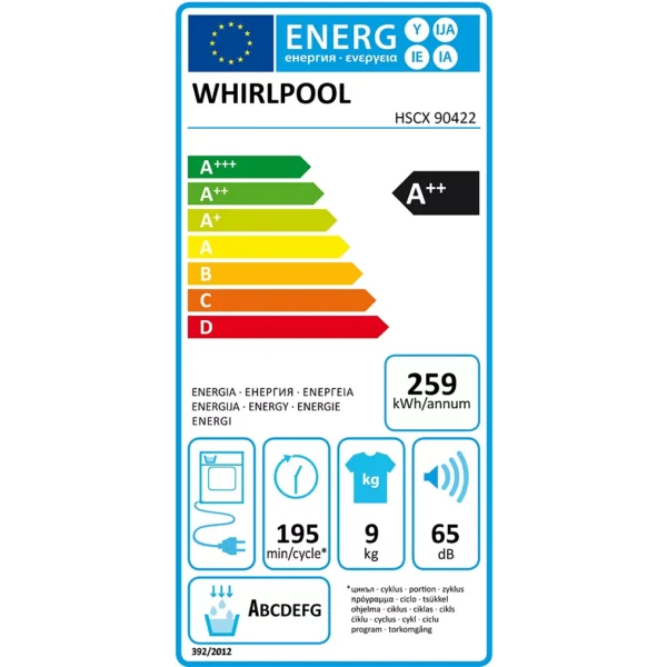 Sèche linge pompe à chaleur WHIRLPOOL HSCX 90422 Reconditionné