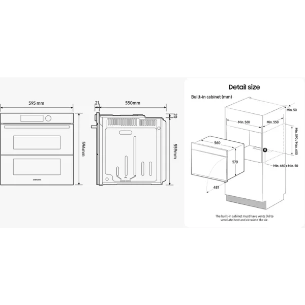 Four encastrable SAMSUNG NV7B45502AK DualCookFlex