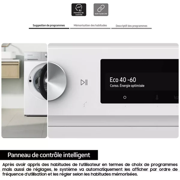 Lave linge hublot SAMSUNG WW11DB7B94GE Bespoke AI