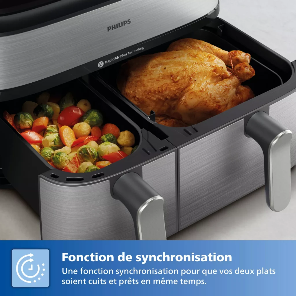 Airfryer PHILIPS Double Panier vapeur Série 5000 9,0L NA555/00