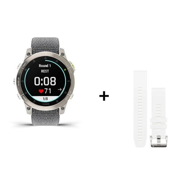 Montre Garmin EPIX Gen 2 Sapphire Titane 47 mm + bracelet nylon gris