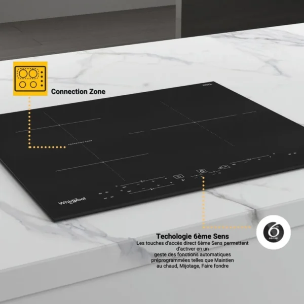 Plaque induction WHIRLPOOL WBB3760BF 56cm Connection Zone