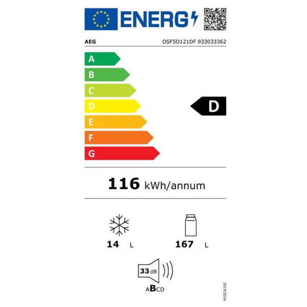 AEG Réfrigérateur 1 porte encastrable AEG OSF5O121DF OptiSpace