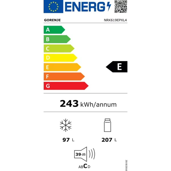 Réfrigérateur combiné GORENJE NRK619EPXL4