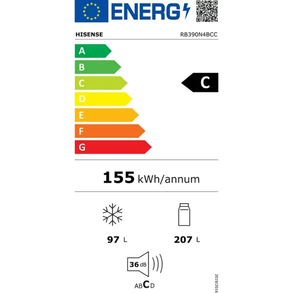 Réfrigérateur combiné HISENSE RB390N4BCC