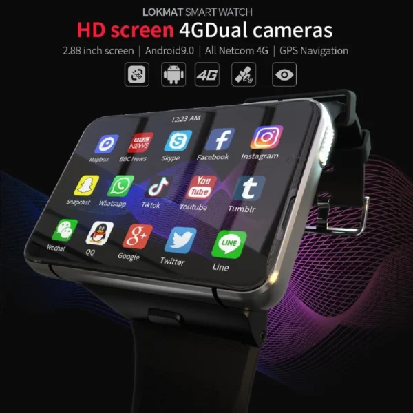 Yonis Montre Connectée 4G Écran 2.88&Prime; GPS
